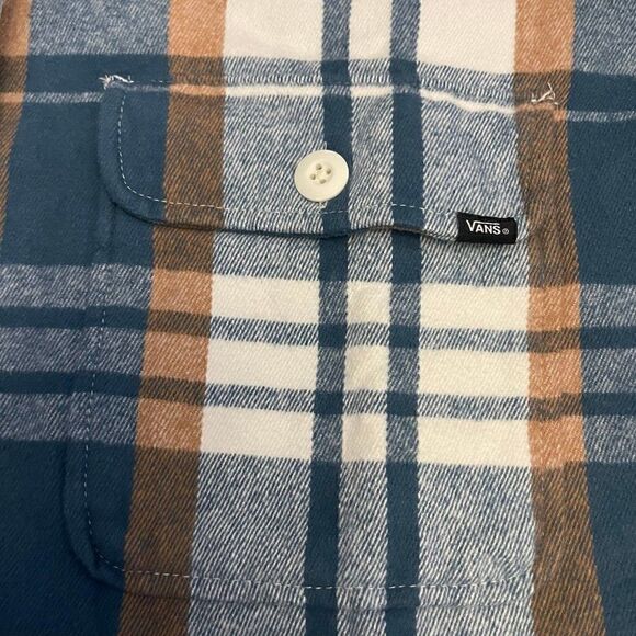Vans Eliza Cream & Teal Flannel Shacket - Picture 6 of 8